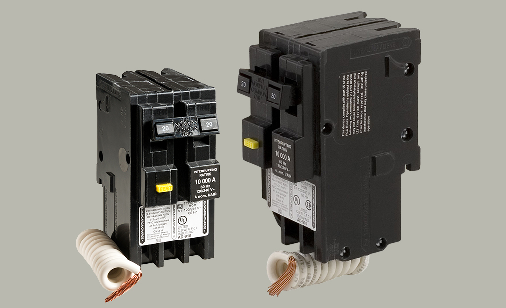 A pair of GFCI circuit breakers.