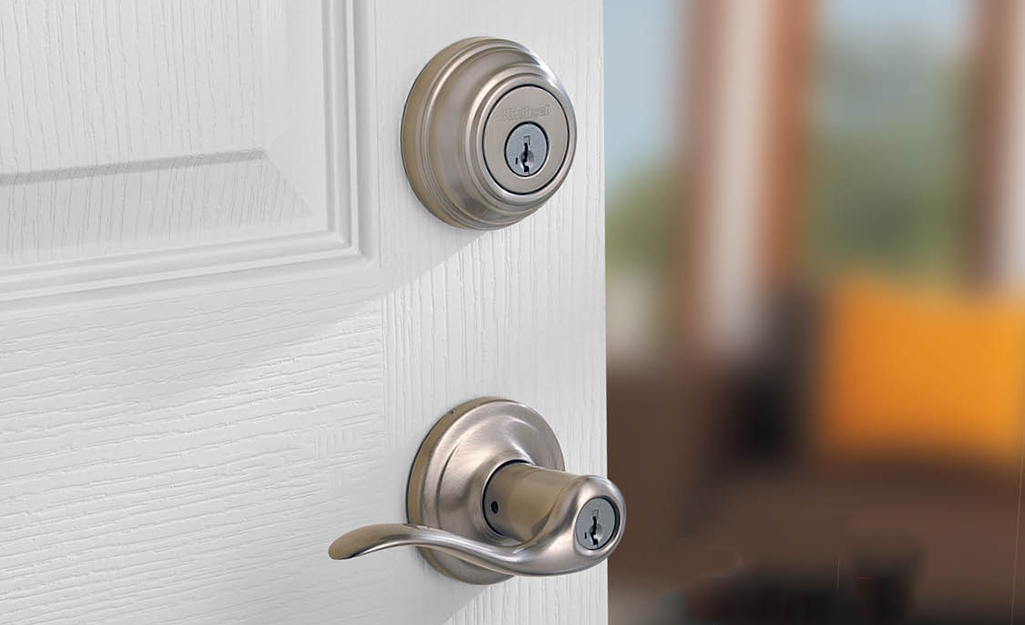 Polished Brass Handleset For Entry Entrance Keyed Door Lever Handle Lock locks 