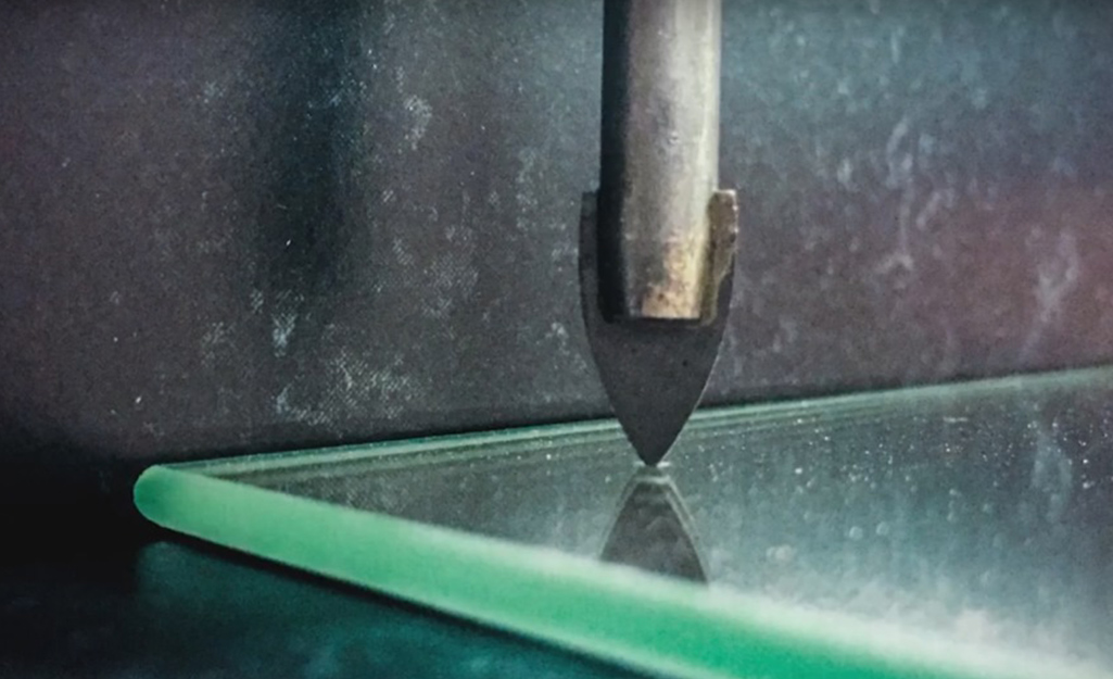 A spear point drill bit. A spear point drill bit.