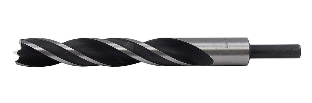A brad point drill bit. A brad point drill bit.