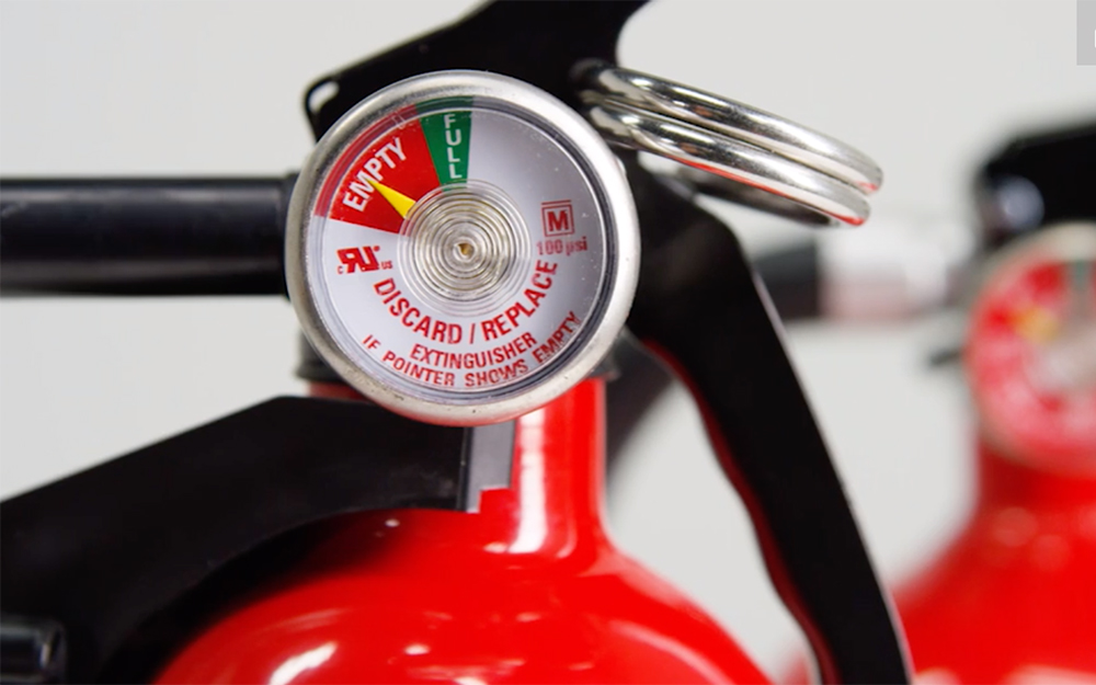 fire extinguisher gauge reading