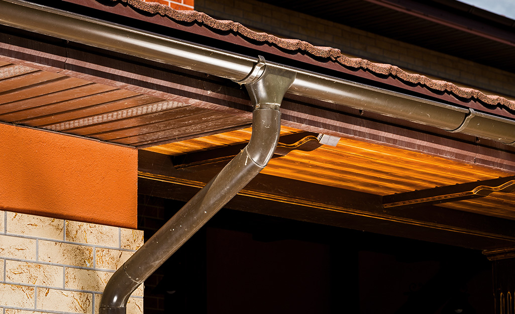 A gutter system featuring a copper finish.