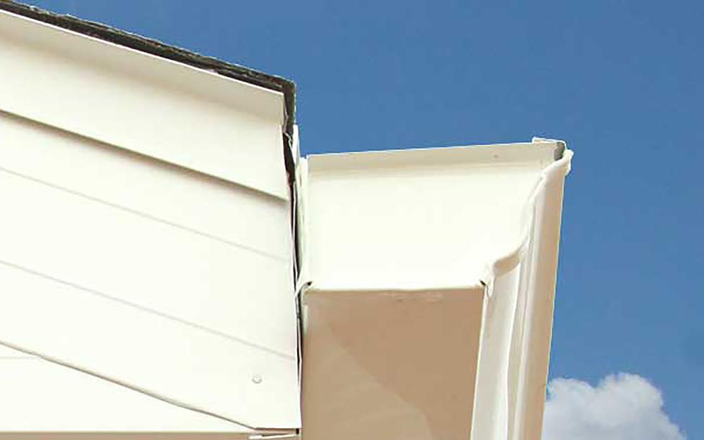 K-style gutters on the roof of a home.