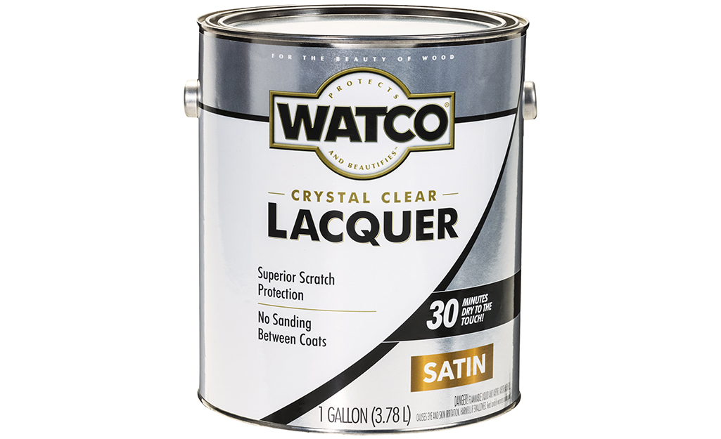 A can of lacquer on a white background.