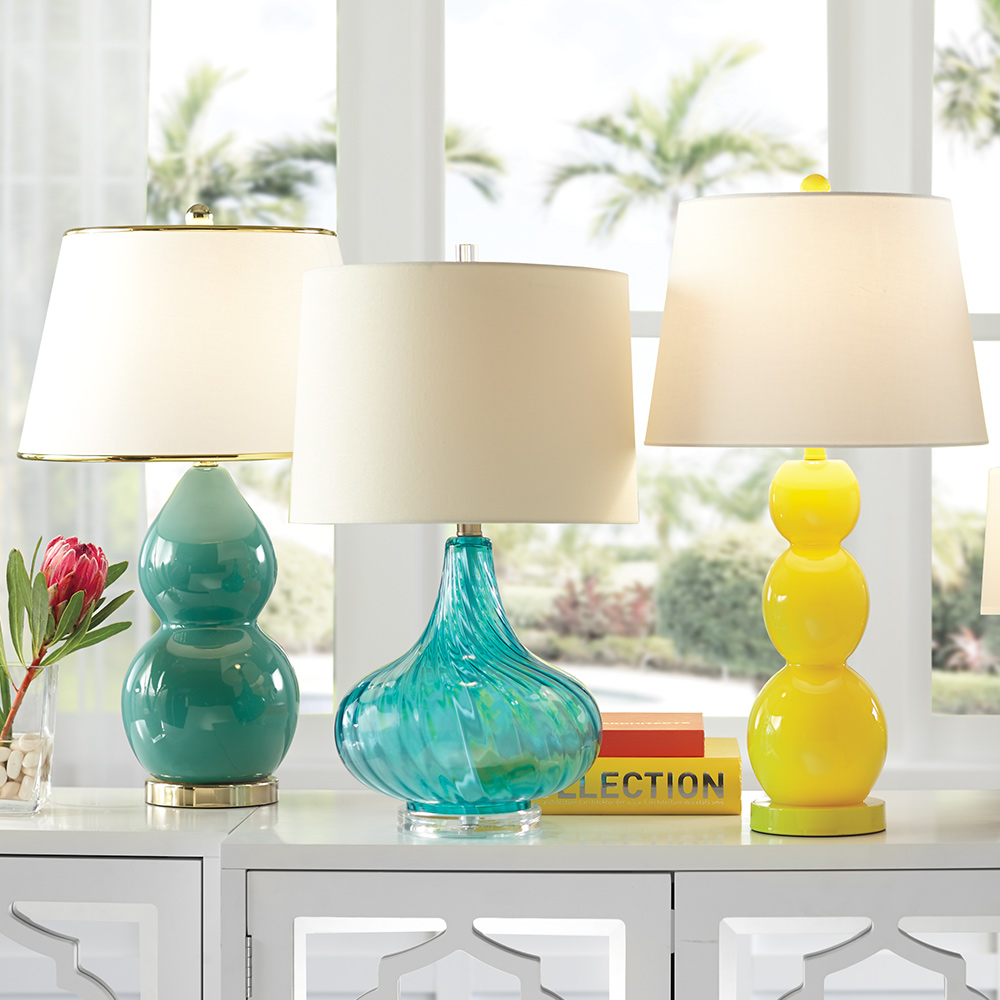 Table Lamps for Living Room Bedroom Mini Yellow Lamp Set 2 Side Tables Lighting