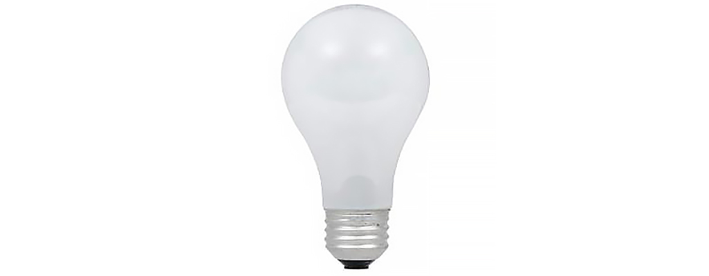 An incandescent light bulb.