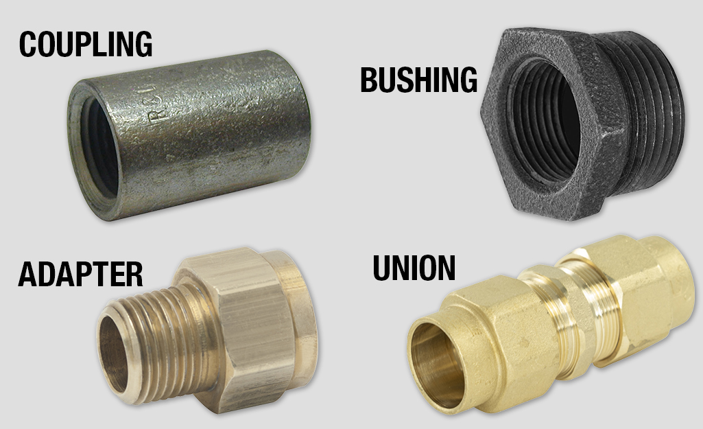 An image of four types of pipe fittings.