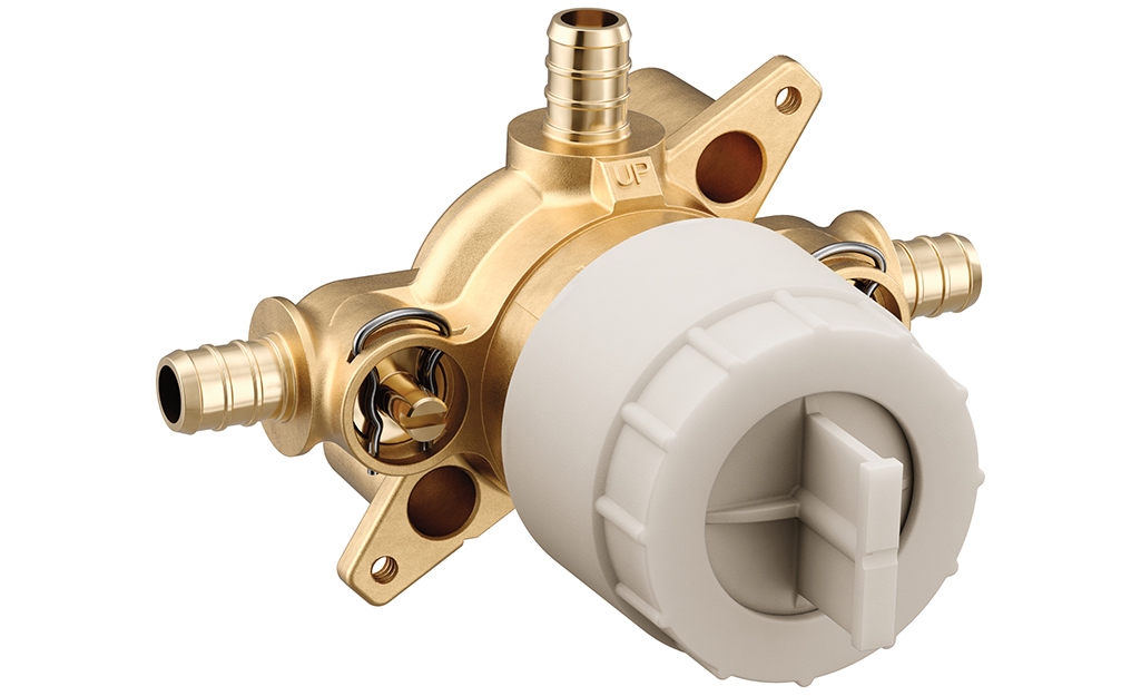 An example of a shower mixing valve.