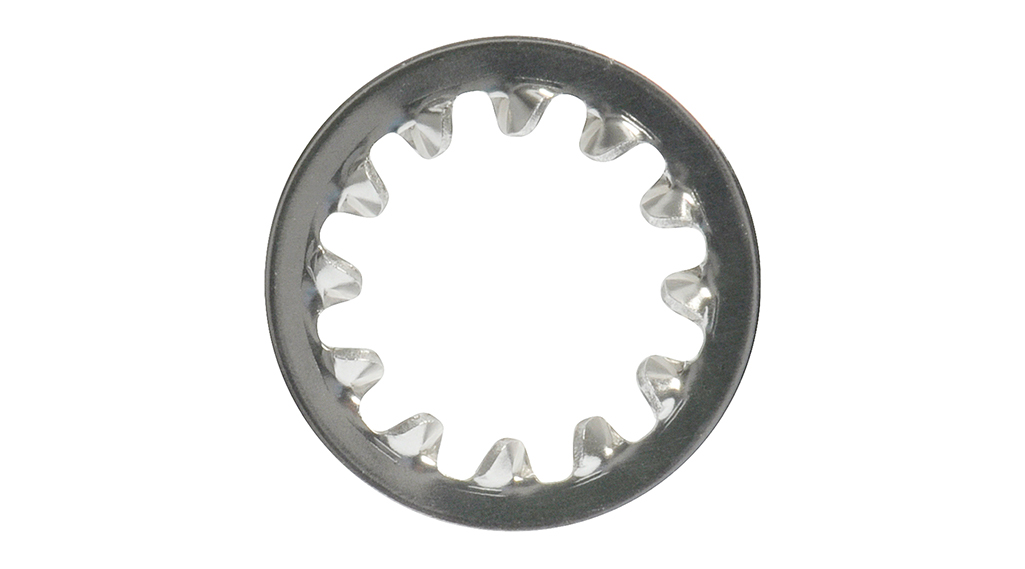 An internal tooth lock washer on a white background.