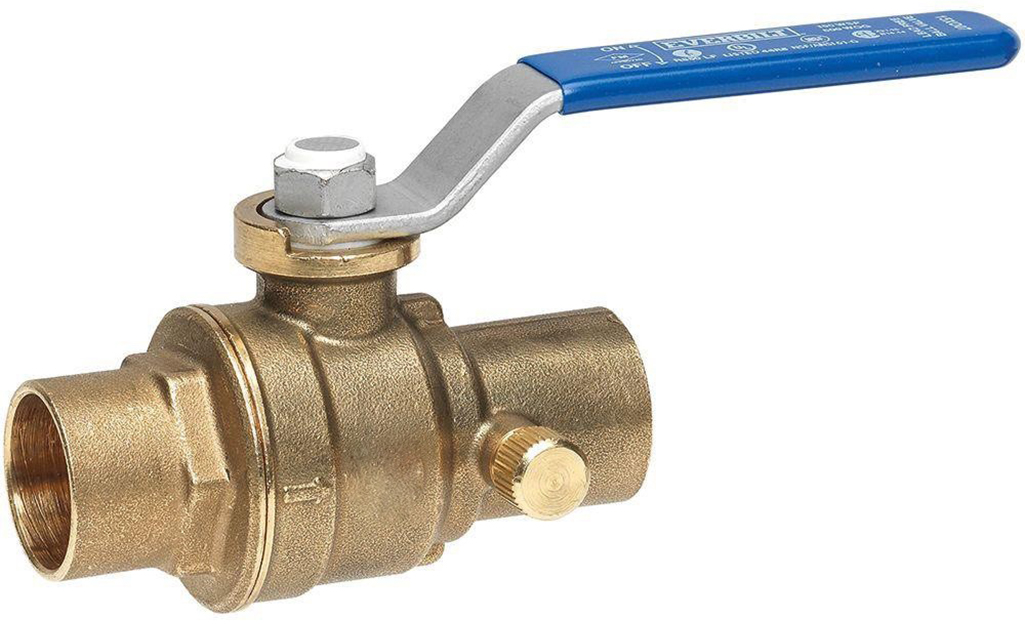A picture of a ball water valve.