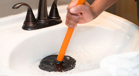 Use Plunger - Clearing Sink Drains with Plunger