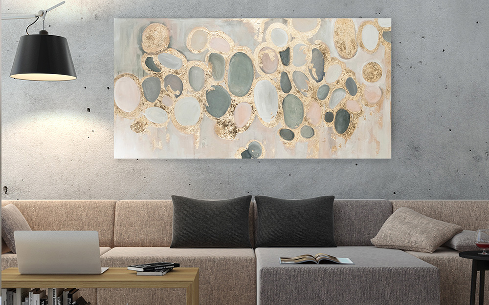 A wall canvas in an abstract design used as wall art.