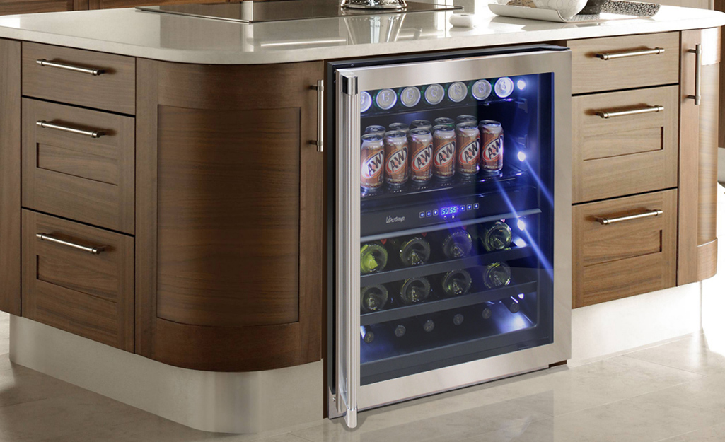 A dual zone built-in wine cooler.