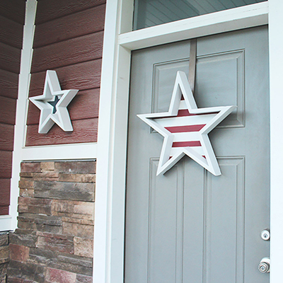 Wooden Star Decoration for the Fourth of July