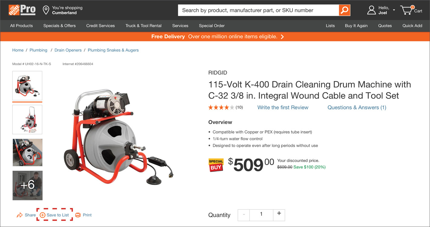 Create Lists on Your Home Depot Pro Account