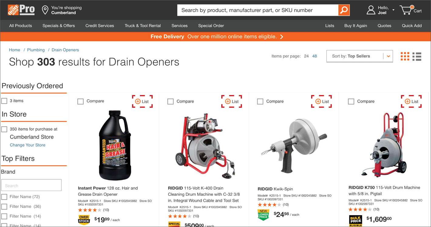 Create Lists on Your Home Depot Pro Account