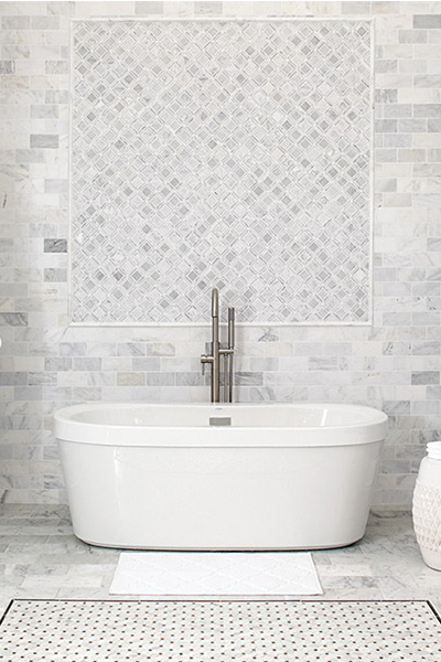 Abbotsford Marble Inspired Collection Featuring White Tile