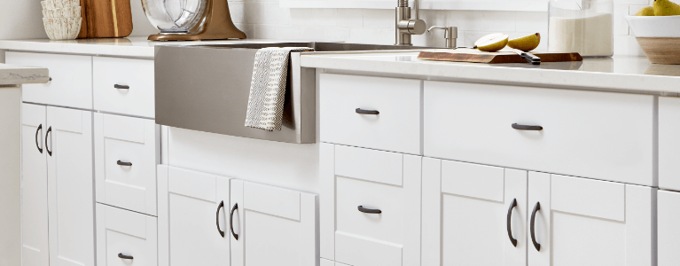 Stylish And Elegant Frameless Cabinets In Contemporary Kitchen drawer pulls