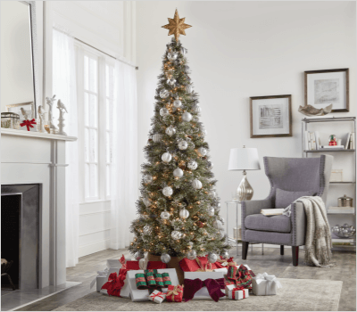 How to decorate a slim christmas tree
