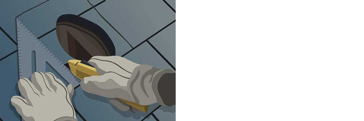 Cut away shingles - Install Bath Fan Cut away shingles - Install Bath Fan