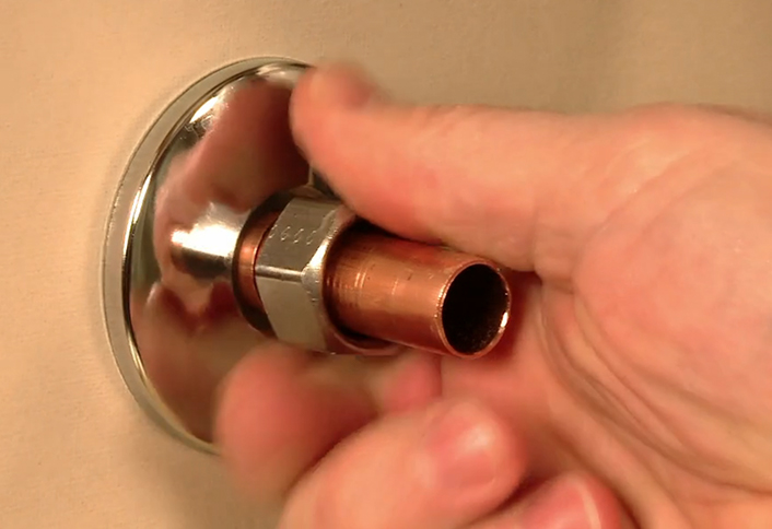 Add compression nut - Install Shutoff Valves Add compression nut - Install Shutoff Valves