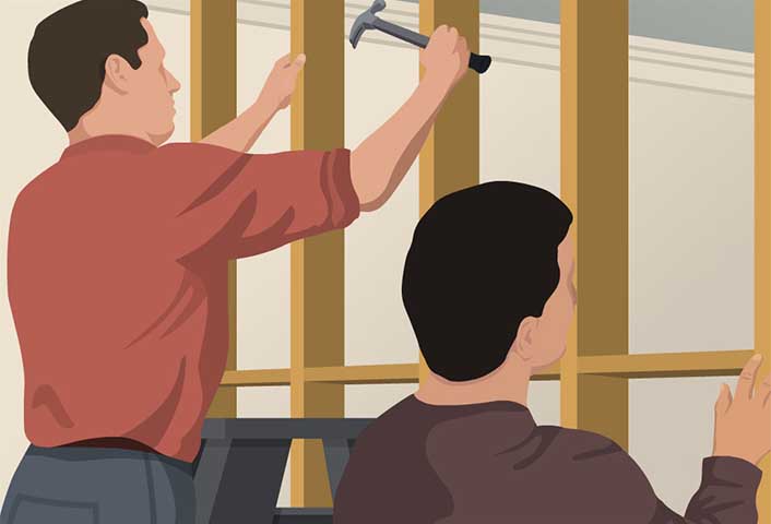 Starting at one end new wall - Framing a New Wall Starting at one end new wall - Framing a New Wall