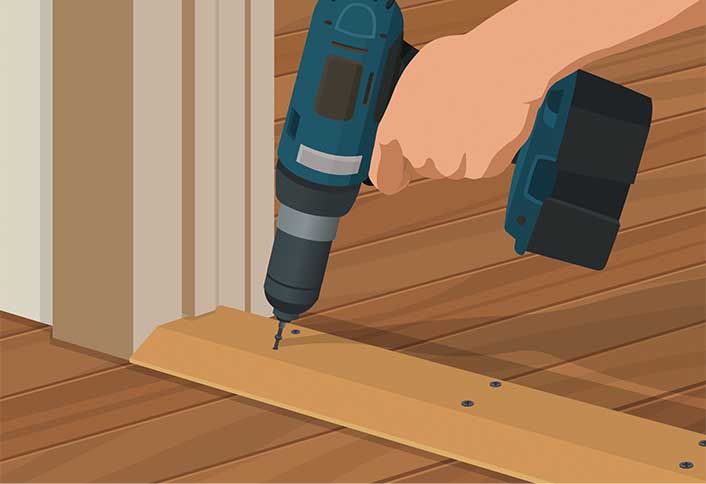 Secure new exterior threshold - Replacing Interior Exterior Threshold Secure new exterior threshold - Replacing Interior Exterior Threshold