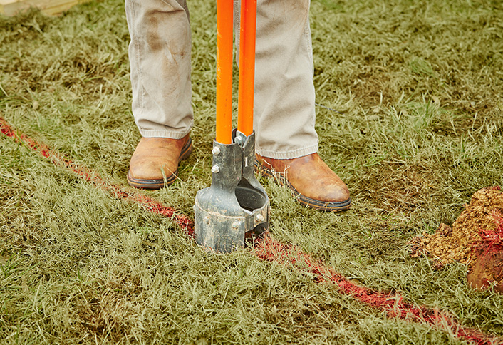 Dig holes - How Build a Fence Dig holes - How Build a Fence