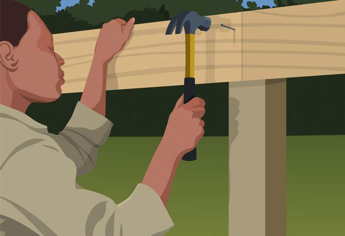 How To Build A Post And Rail Fence At The Home Depot Install The Rails How Build Post Rail Fence