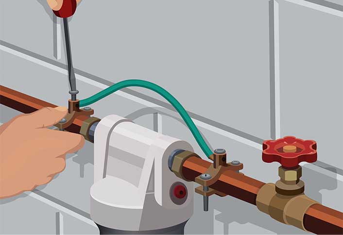 Installing A Whole House Water Filter At The Home Depot Jumper Cable Needed Installing Whole House Water Filter