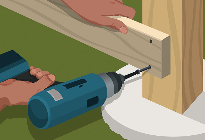 Attaching rails sides posts - Installing Wood Fence Rails Attaching rails sides posts - Installing Wood Fence Rails