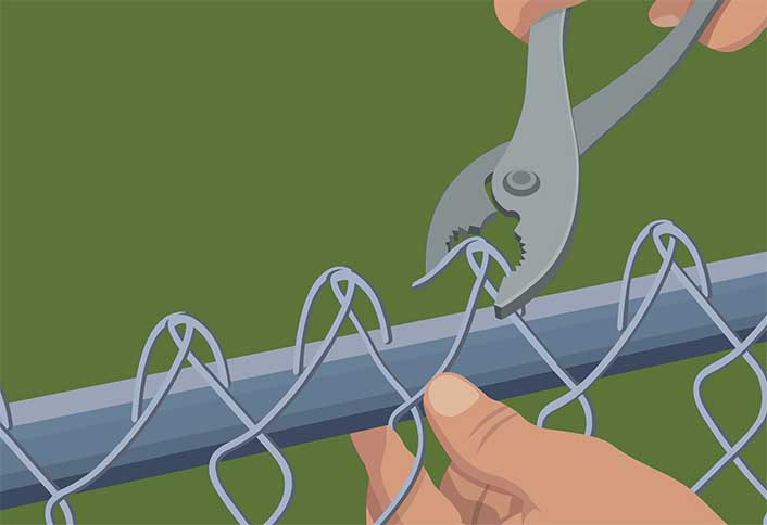 Weave in a patch of mesh - Repairing Maintaining Fences and Gates Weave in a patch of mesh - Repairing Maintaining Fences and Gates