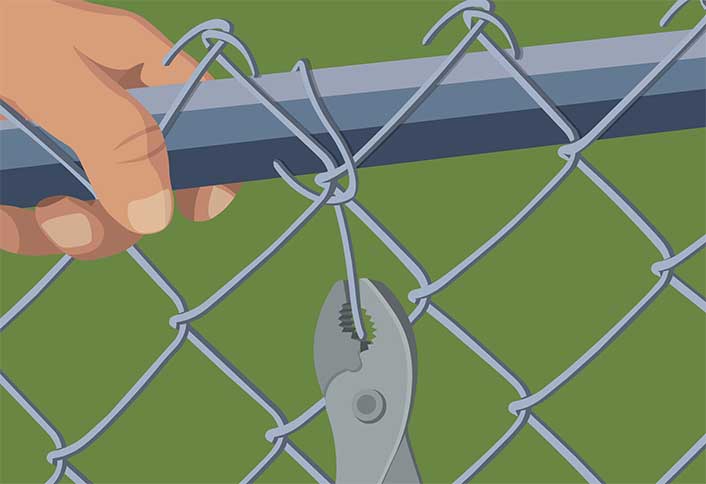 Re-tie patched fencing - Repairing Maintaining Fences and Gates Re-tie patched fencing - Repairing Maintaining Fences and Gates