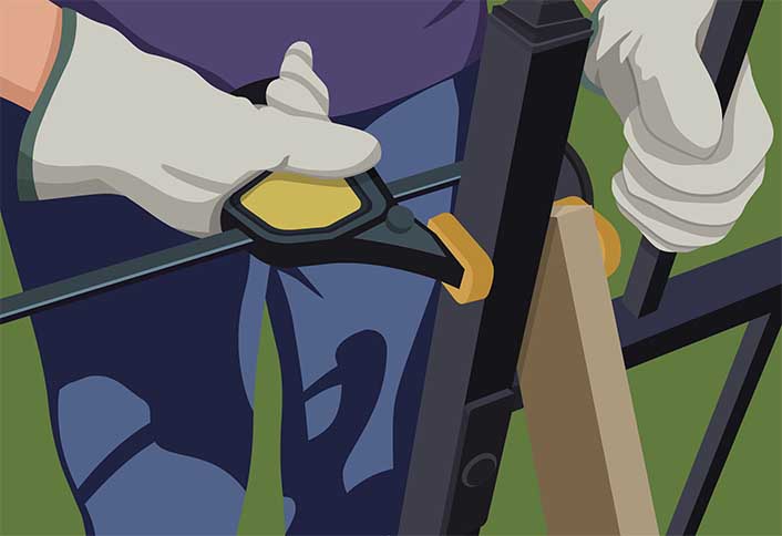 Plumb brace the metal fence - Repairing Maintaining Fences and Gates Plumb brace the metal fence - Repairing Maintaining Fences and Gates
