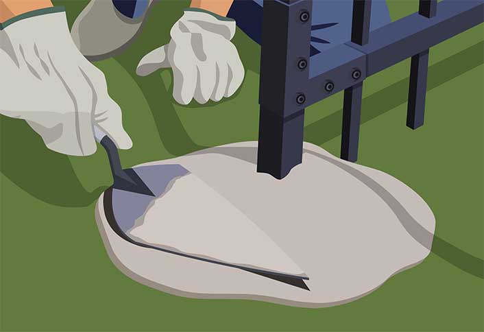 Pour new concrete footing - Repairing Maintaining Fences and Gates Pour new concrete footing - Repairing Maintaining Fences and Gates