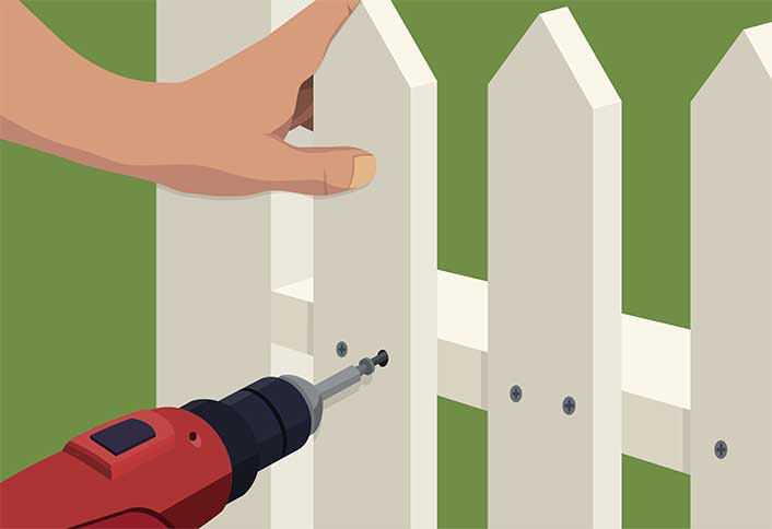 Replacing a rail - Repairing Maintaining Fences and Gates Replacing a rail - Repairing Maintaining Fences and Gates