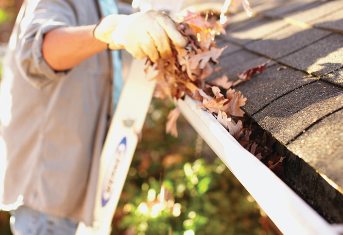 Clean area around leak - Repairing Metal Gutters Clean area around leak - Repairing Metal Gutters