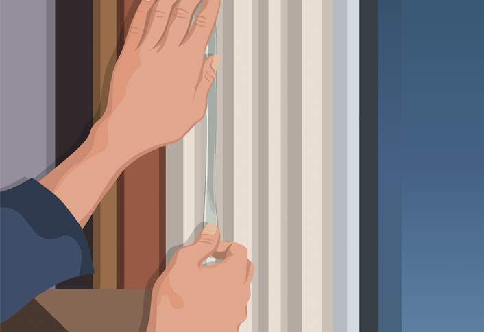 Remove adhesive backing stick vinyl place - Weatherproofing Windows Remove adhesive backing stick vinyl place - Weatherproofing Windows