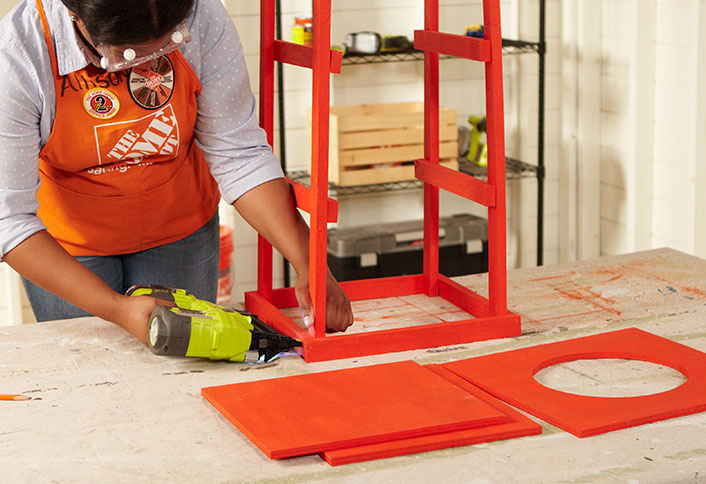 Attach leg frames - Build Beverage Station Attach leg frames - Build Beverage Station