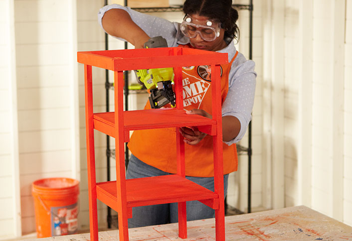 Attach shelves - Build Beverage Station Attach shelves - Build Beverage Station