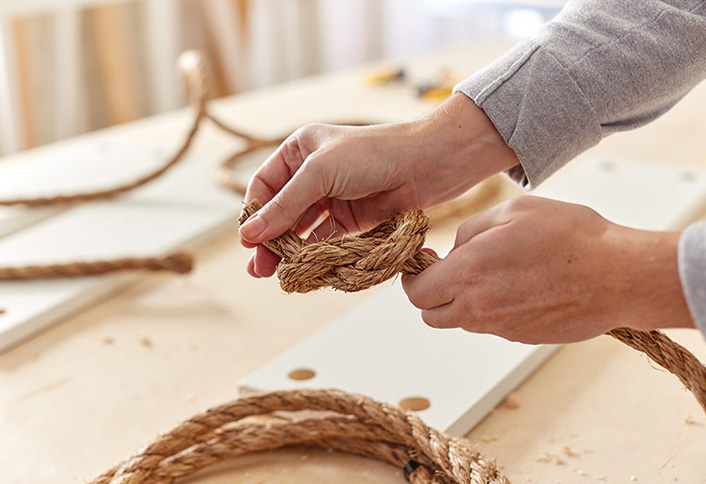 Tie knots - Hanging Rope Shelf Tie knots - Hanging Rope Shelf