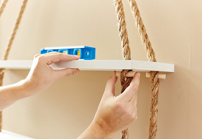 Insert dowels - Hanging Rope Shelf Insert dowels - Hanging Rope Shelf