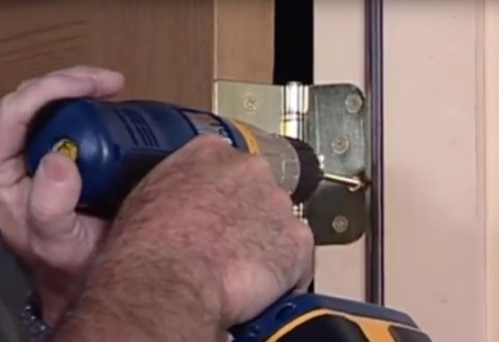 Remove top hinge screws - How Install Entry Door Remove top hinge screws - How Install Entry Door