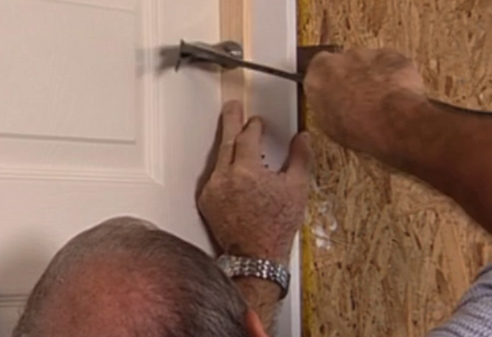 Nail door frame studs - Installing Interior Door Nail door frame studs - Installing Interior Door
