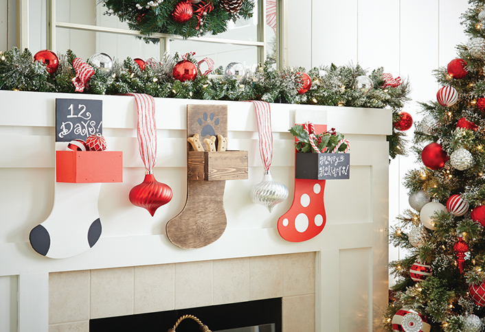 Attach hooks hang - Make Wood Stocking Door Hanger Attach hooks hang - Make Wood Stocking Door Hanger