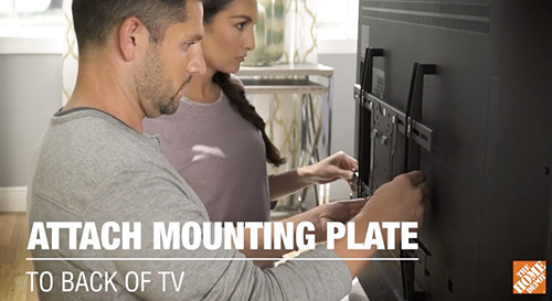 ATTACH MOUNTING PLATE TO TV