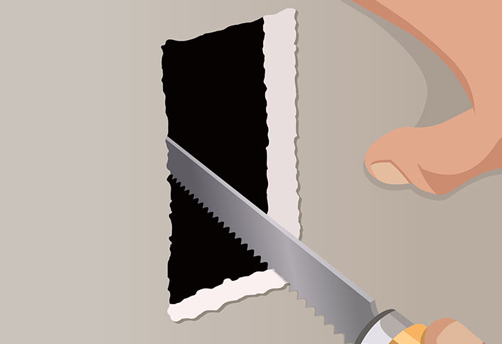 Cut the drywall - Install Remodeling Boxes Cut the drywall - Install Remodeling Boxes