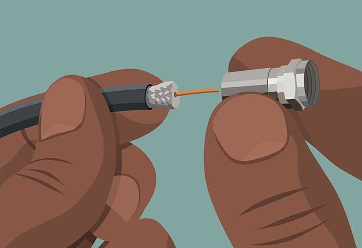 Attach the connector - Crimp Connector Onto Cable Attach the connector - Crimp Connector Onto Cable
