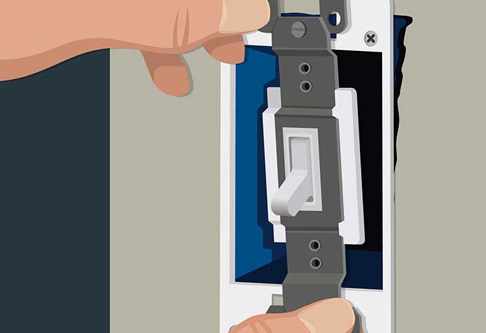 Place switch wall box - Replacing 3-Way Switch Place switch wall box - Replacing 3-Way Switch