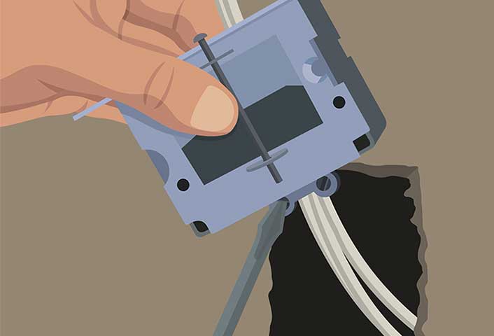 Secure cable and set the box - Hard-Wired Smoke CO Alarms Secure cable and set the box - Hard-Wired Smoke CO Alarms